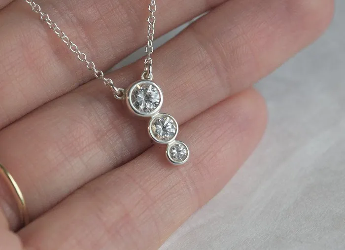 Diamond Necklace Diamond Cluster Necklace Capucinne Necklaces