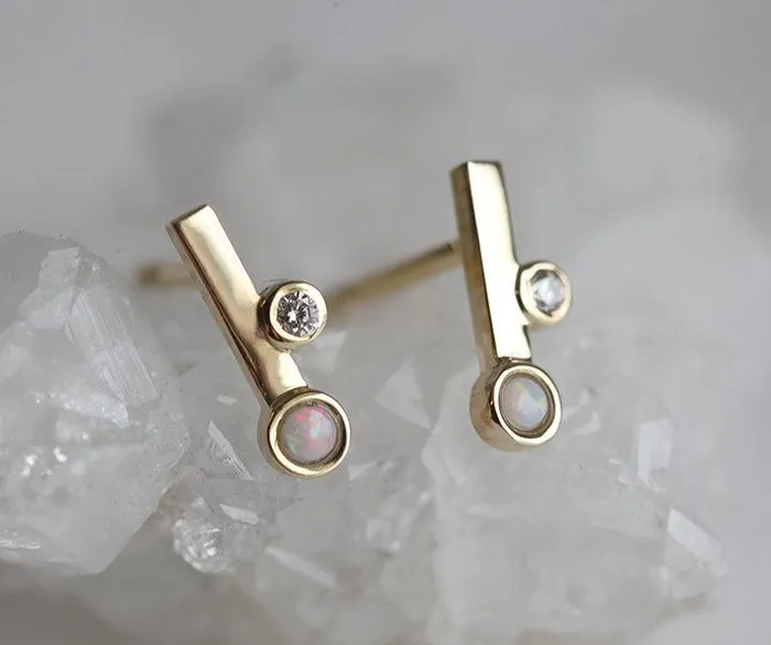 dreamofopal Earrings Diamond Earrings Opal Earrings
