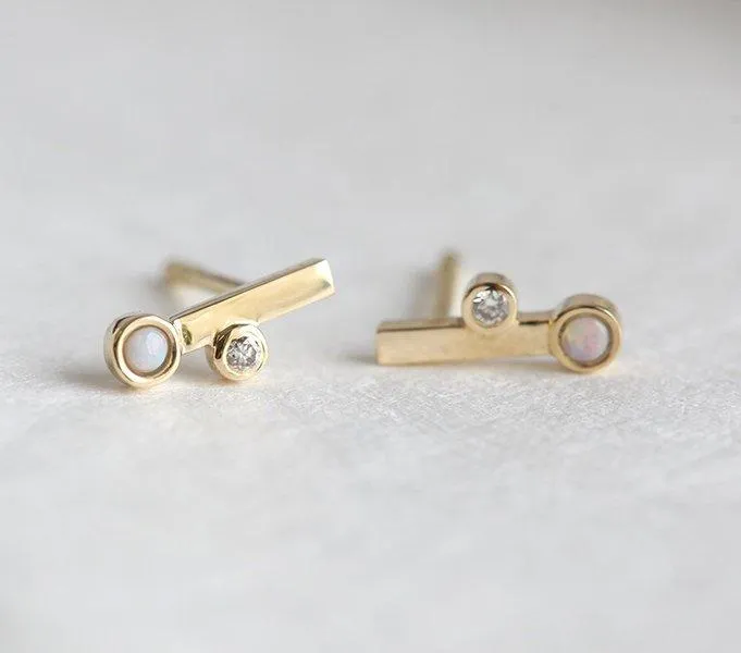 dreamofopal Earrings Diamond Earrings Opal Earrings