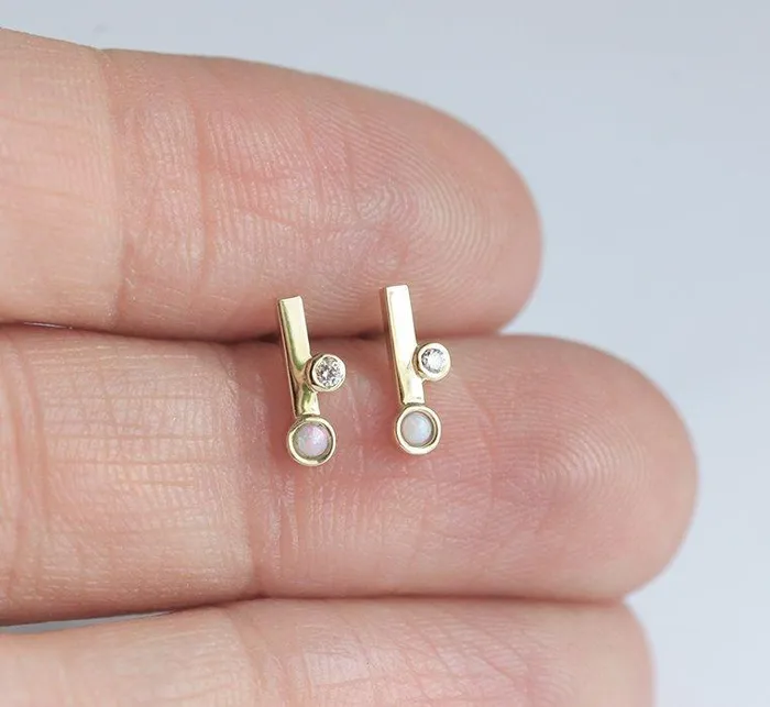 dreamofopal Earrings Diamond Earrings Opal Earrings