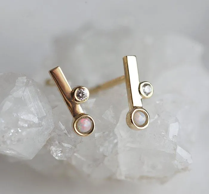 dreamofopal Earrings Diamond Earrings Opal Earrings
