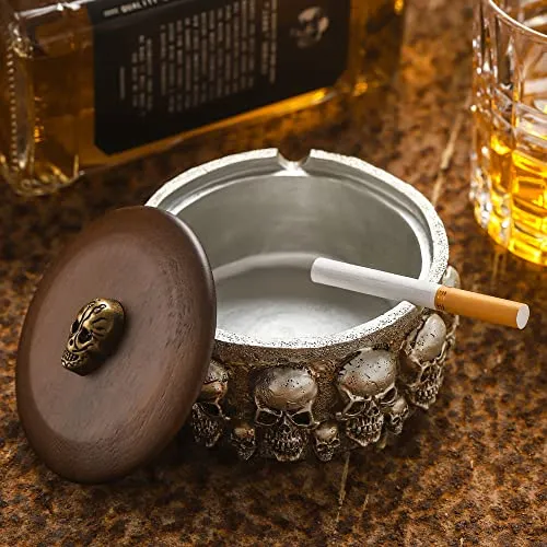 Dropshipped via Social Commerce Network Ashtray with Lid Silver Rings