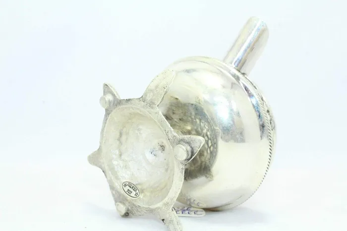 Dropshipped via Social Commerce Network Rings PH Artistic Traditional Handmade 925 Hallmarked Sterling Silver Ashtray Tortoise Stand