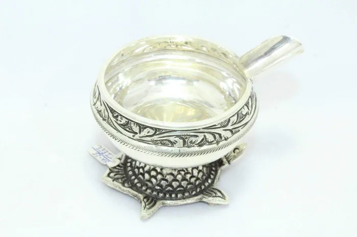 Dropshipped via Social Commerce Network Rings PH Artistic Traditional Handmade 925 Hallmarked Sterling Silver Ashtray Tortoise Stand