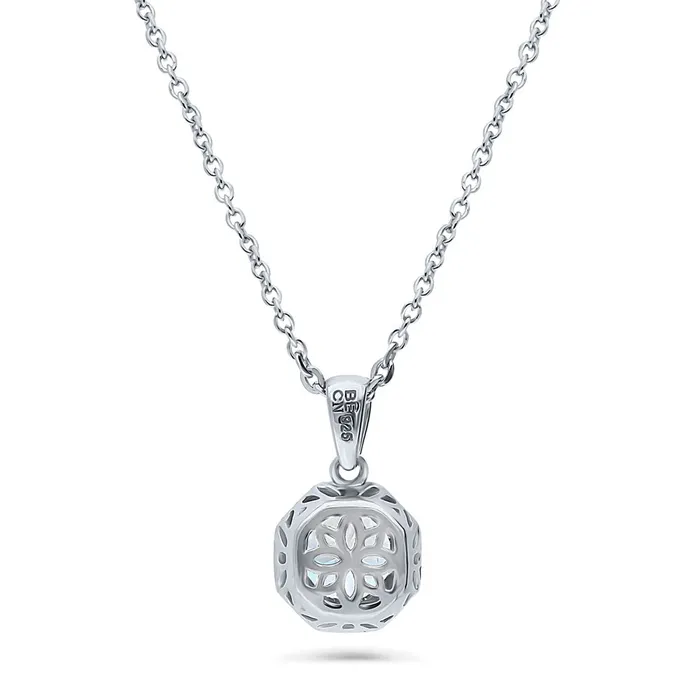 Earrings BERRICLE Art Deco Solitaire CZ Set in Sterling Silver