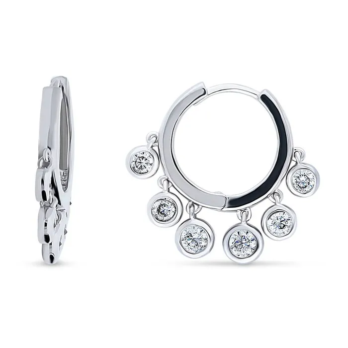 Earrings BERRICLE Bubble CZ Small Huggie Earrings in Sterling Silver 054