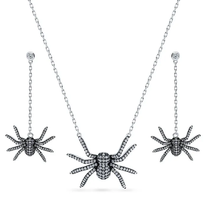Earrings BERRICLE Spider CZ Necklace and Earrings in Sterling Silver