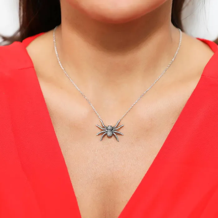 Earrings BERRICLE Spider CZ Necklace and Earrings in Sterling Silver