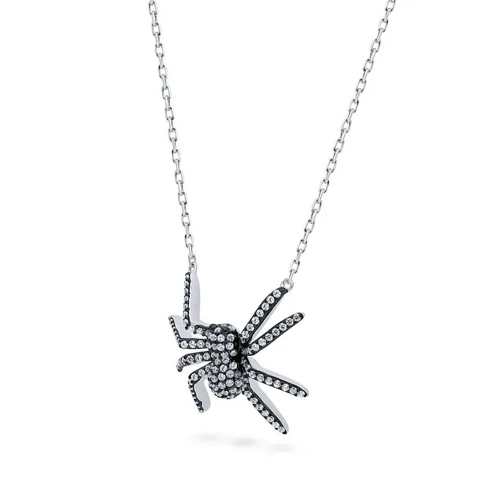 Earrings BERRICLE Spider CZ Necklace and Earrings in Sterling Silver