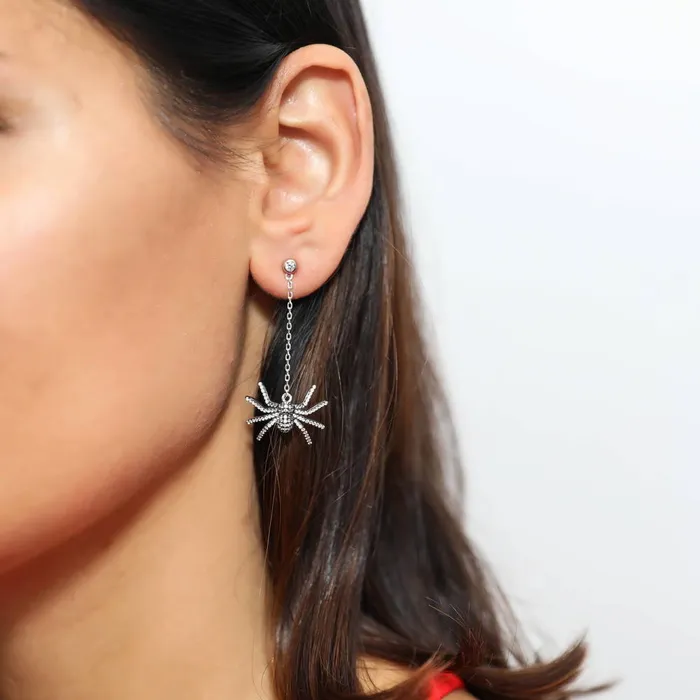 Earrings BERRICLE Spider CZ Necklace and Earrings in Sterling Silver