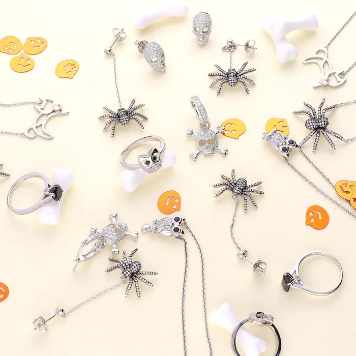 Earrings BERRICLE Spider CZ Necklace and Earrings in Sterling Silver