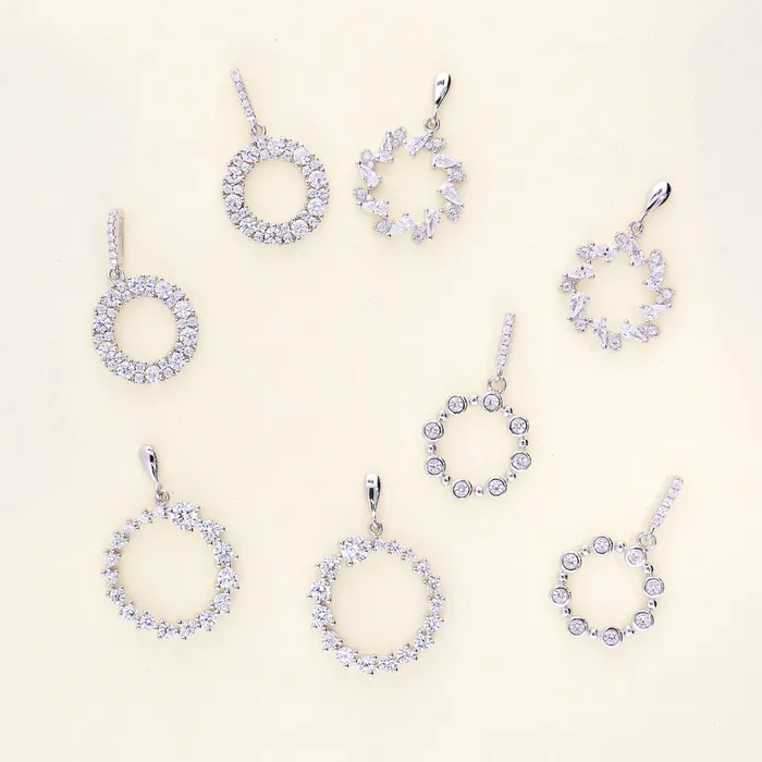 Earrings Graduated Open Circle CZ Earrings in Sterling Silver BERRICLE