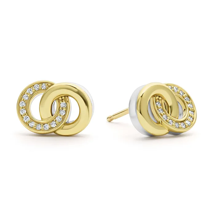 Earrings LAGOS Signature Caviar TwoTone Interlocking Diamond Stud Earrings