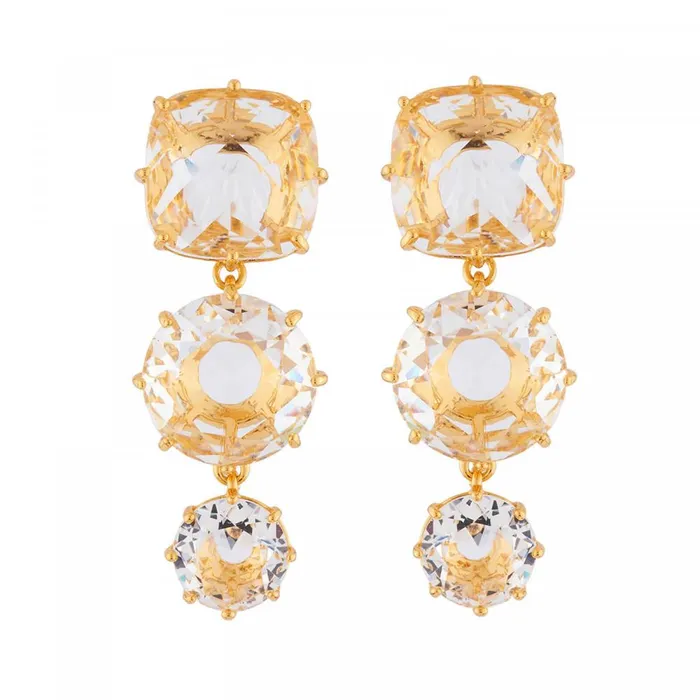 Earrings Les Nereides Les Nereides 3 Crystal Stones Earrings