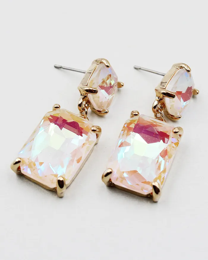 Earrings Square Cut Faceted Stone Earrings 072022 Earrings Square Cut Faceted Stone Earrings 072022