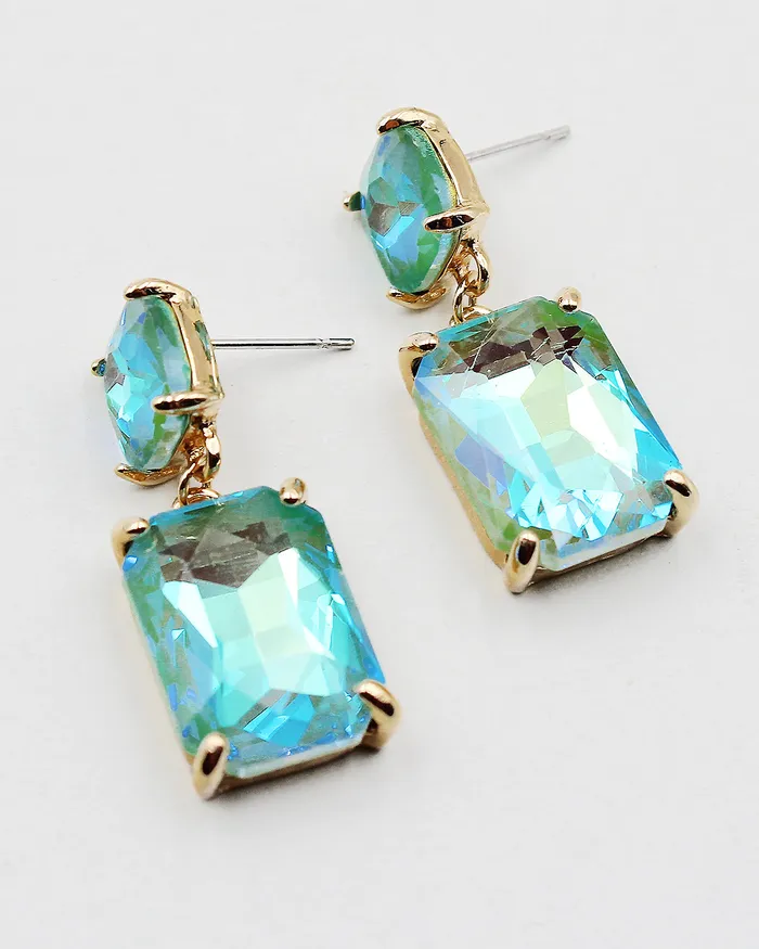Earrings Square Cut Faceted Stone Earrings 072022 Earrings Square Cut Faceted Stone Earrings 072022