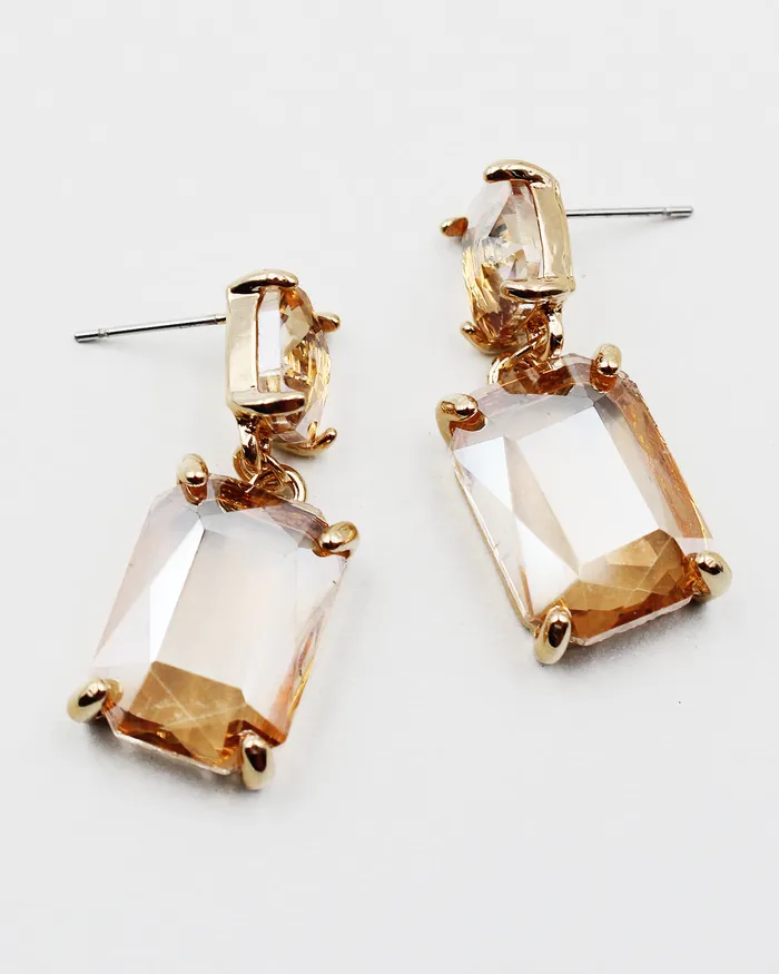 Earrings Square Cut Faceted Stone Earrings 072022 Earrings Square Cut Faceted Stone Earrings 072022