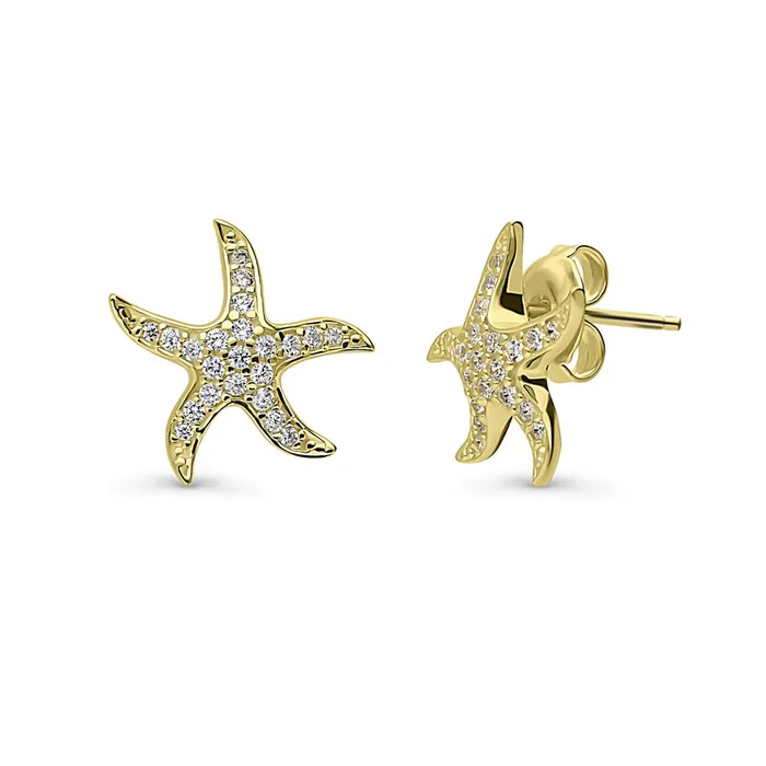 Earrings Starfish CZ Stud Earrings in Sterling Silver BERRICLE