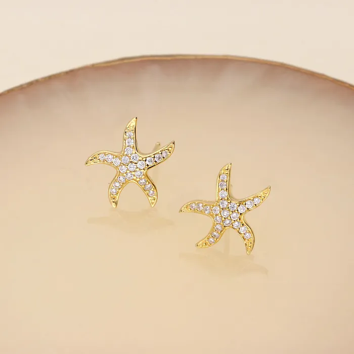 Earrings Starfish CZ Stud Earrings in Sterling Silver BERRICLE