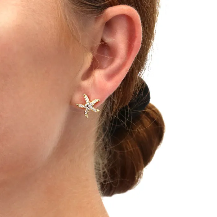 Earrings Starfish CZ Stud Earrings in Sterling Silver BERRICLE