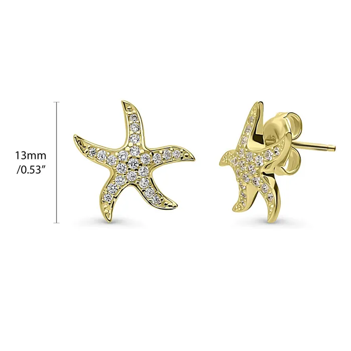 Earrings Starfish CZ Stud Earrings in Sterling Silver BERRICLE