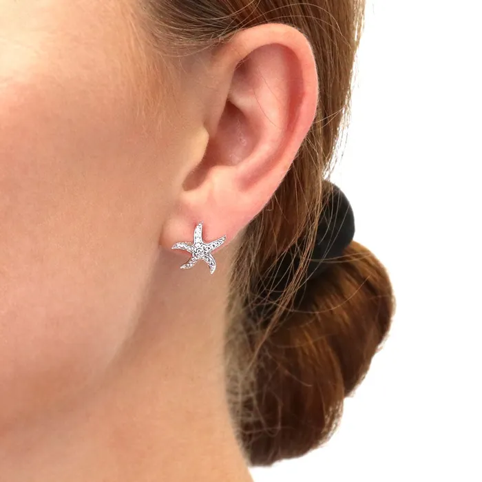 Earrings Starfish CZ Stud Earrings in Sterling Silver BERRICLE