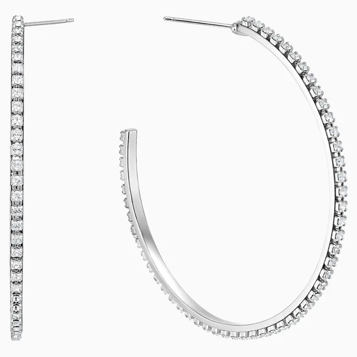 Earrings Swarovski SwarovskiFit Hoop Pierced EarringsWhiteOne Size Earrings Swarovski SwarovskiFit Hoop Pierced EarringsWhiteOne Size
