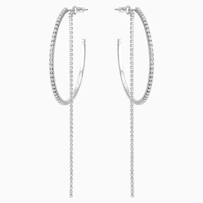 Earrings Swarovski SwarovskiFit Hoop Pierced EarringsWhiteOne Size Earrings Swarovski SwarovskiFit Hoop Pierced EarringsWhiteOne Size