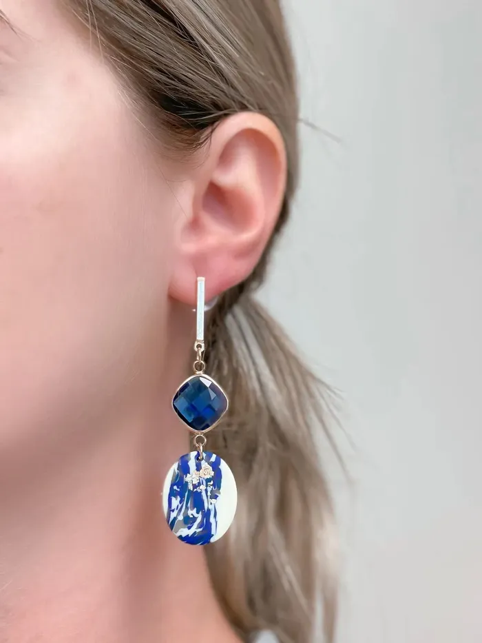 Gold Navy Geometric Clay Dangles Rhinestone Prep Obsessed FC PreStyled Sets Gold Navy Geometric Clay Dangles Rhinestone Prep Obsessed FC PreStyled Sets