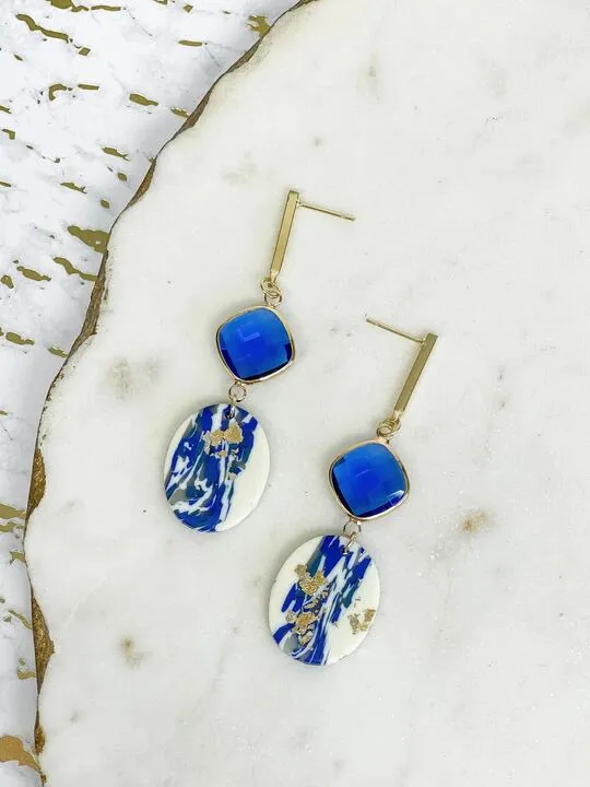 Gold Navy Geometric Clay Dangles Rhinestone Prep Obsessed FC PreStyled Sets Gold Navy Geometric Clay Dangles Rhinestone Prep Obsessed FC PreStyled Sets