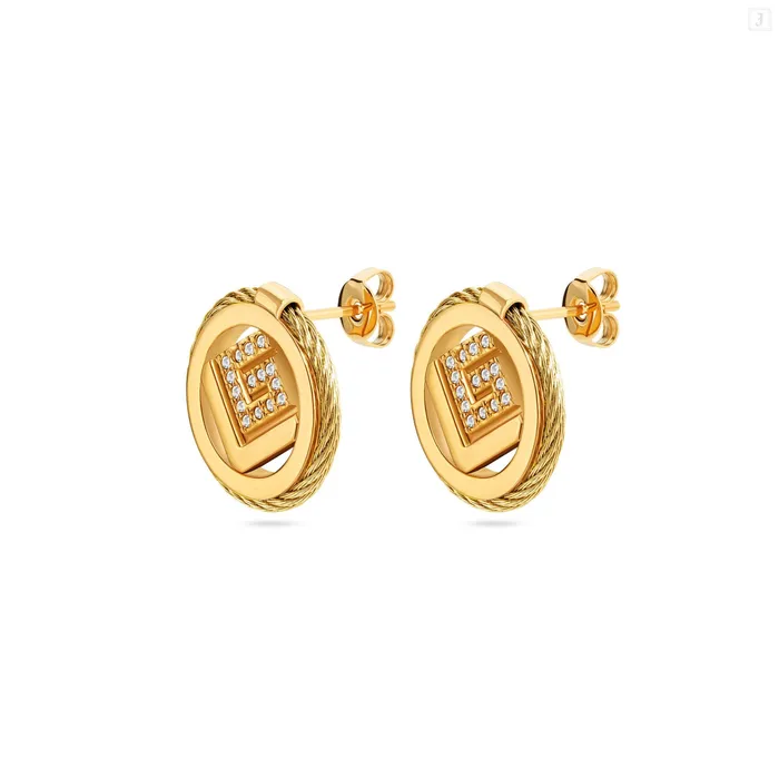 Guy Laroche Earrings Guy Laroche Camille Ladies Gold Plated With Crystals Earring