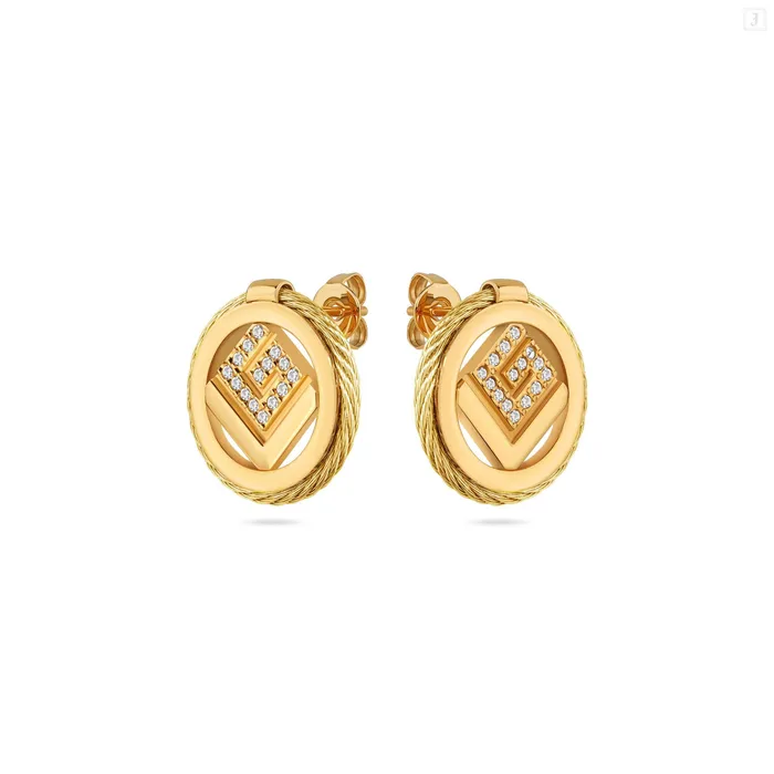 Guy Laroche Earrings Guy Laroche Camille Ladies Gold Plated With Crystals Earring