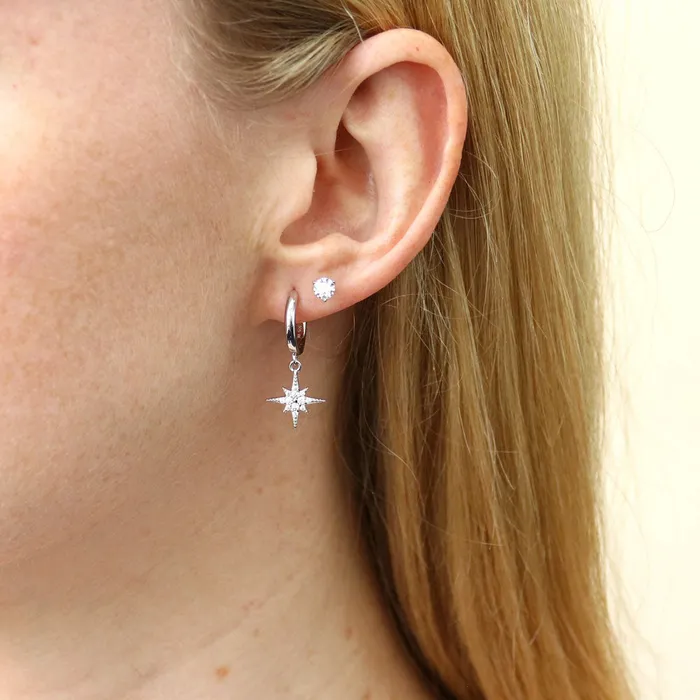 Halo Solitaire 16ct CZ Stud Earrings in Sterling Silver 2 Pairs BERRICLE Earrings