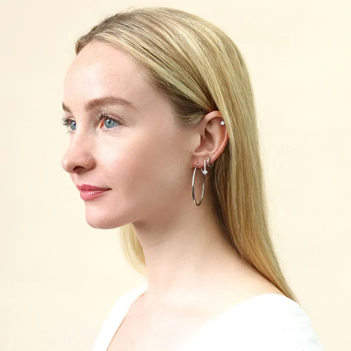 Halo Solitaire 16ct CZ Stud Earrings in Sterling Silver 2 Pairs BERRICLE Earrings
