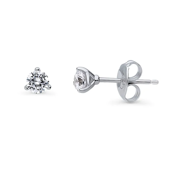 Halo Solitaire 16ct CZ Stud Earrings in Sterling Silver 2 Pairs BERRICLE Earrings