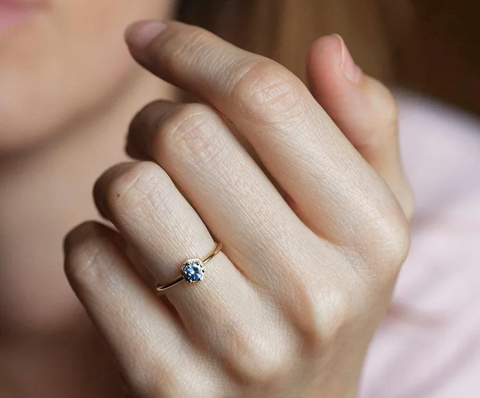Jayda Blue Sapphire Ring Capucinne Rings