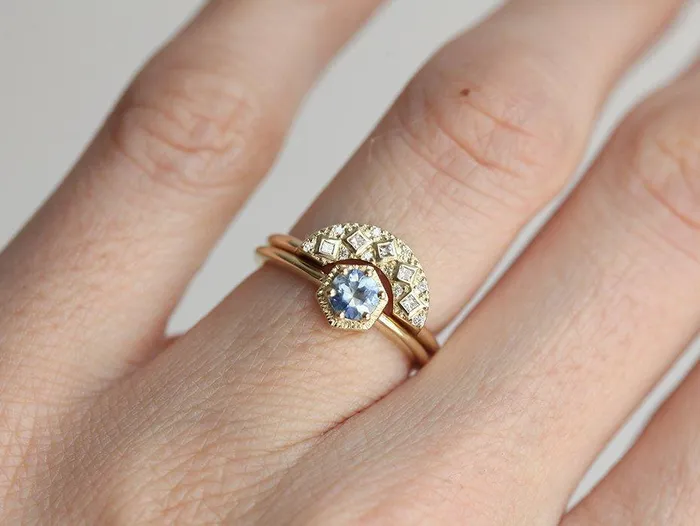 Jayda Blue Sapphire Ring Capucinne Rings