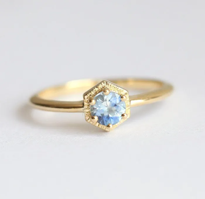 Jayda Blue Sapphire Ring Capucinne Rings