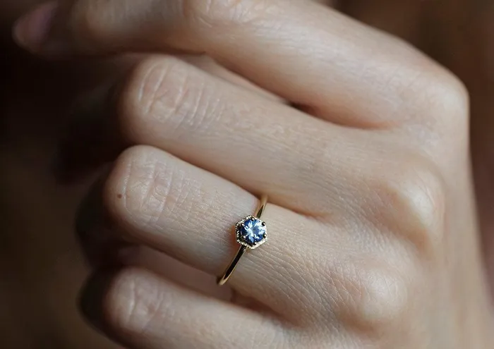 Jayda Blue Sapphire Ring Capucinne Rings