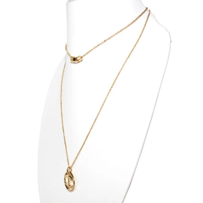 Just Cavalli Necklaces Just Cavalli Necklace2 Layer Ip Gold Chain With Jc Logo Bids Pendant Just Cavalli Necklaces Just Cavalli Necklace2 Layer Ip Gold Chain With Jc Logo Bids Pendant