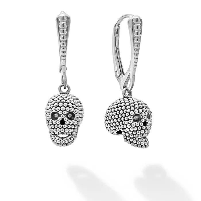 LAGOS Anthem Caviar Beaded Skull Drop Earrings Earrings