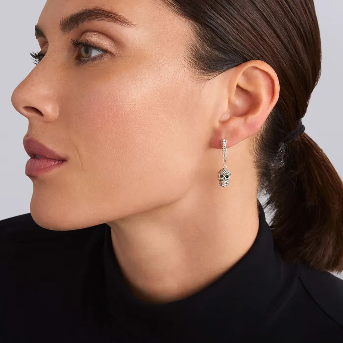LAGOS Anthem Caviar Beaded Skull Drop Earrings Earrings LAGOS Anthem Caviar Beaded Skull Drop Earrings Earrings