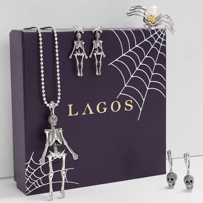 LAGOS Anthem Caviar Beaded Skull Drop Earrings Earrings LAGOS Anthem Caviar Beaded Skull Drop Earrings Earrings