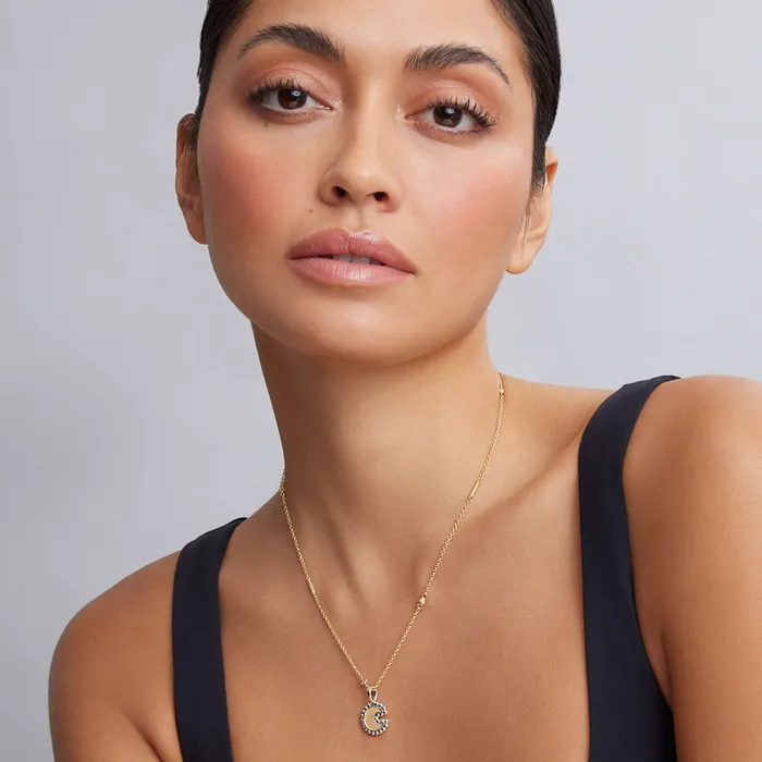 LAGOS Charm Necklaces Signature Caviar TwoTone Crescent Charm LAGOS Charm Necklaces Signature Caviar TwoTone Crescent Charm