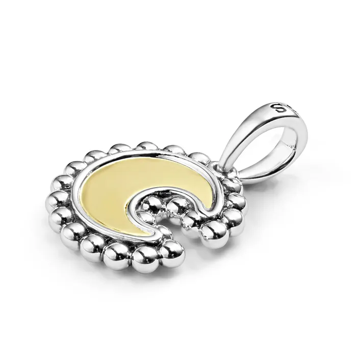 LAGOS Charm Necklaces Signature Caviar TwoTone Crescent Charm LAGOS Charm Necklaces Signature Caviar TwoTone Crescent Charm