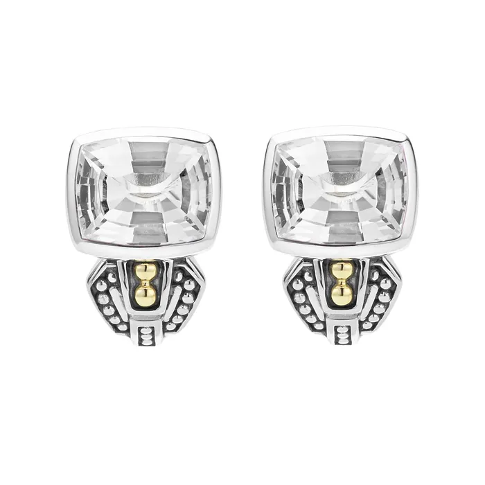 LAGOS Earrings Caviar Color BezelSet White Topaz Earrings LAGOS Earrings Caviar Color BezelSet White Topaz Earrings
