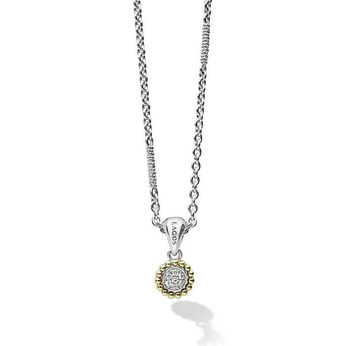 LAGOS Necklaces Caviar Lux TwoTone Diamond Pendant Necklace