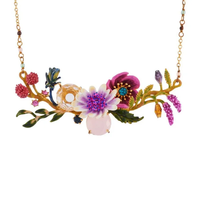 Les Nereides Necklaces Les Nereides Necklace White And Pink Flowers And Faceted Crystals On Flowering Branches Les Nereides Necklaces Les Nereides Necklace White And Pink Flowers And Faceted Crystals On Flowering Branches