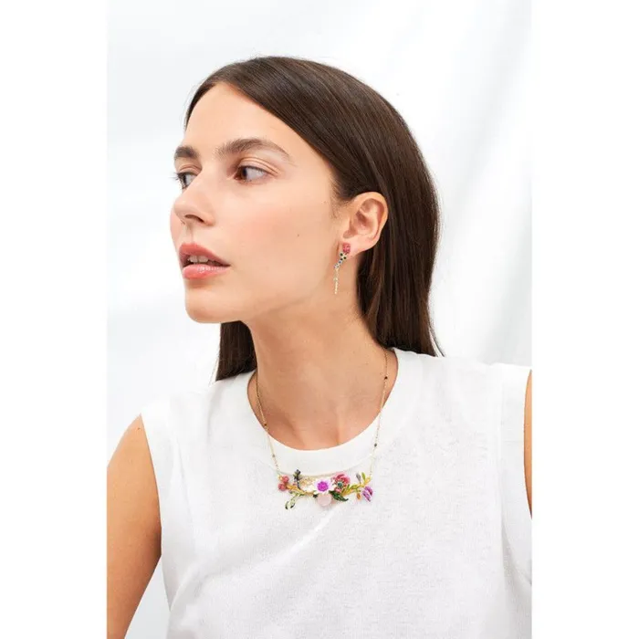 Les Nereides Necklaces Les Nereides Necklace White And Pink Flowers And Faceted Crystals On Flowering Branches Les Nereides Necklaces Les Nereides Necklace White And Pink Flowers And Faceted Crystals On Flowering Branches