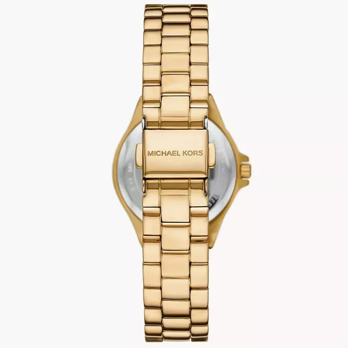 Michael Kors Earrings Michael Kors Lennox Ladies Green Dial ThreeHand GoldTone Stainless Steel Watch